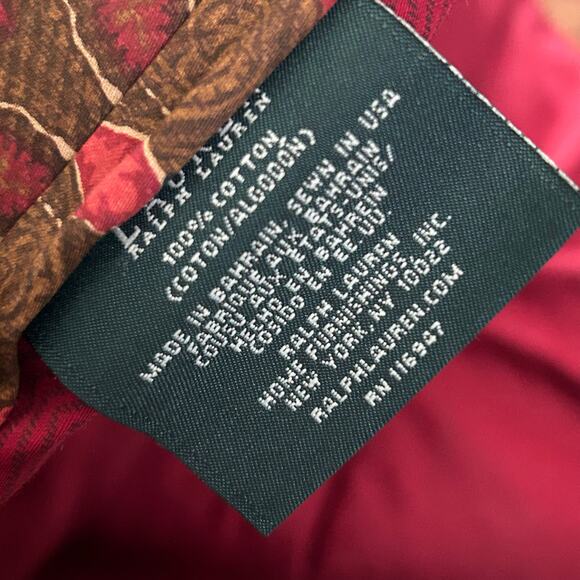 Vintage Ralph Lauren Abenhall King Comforter Reversible Red Gold Paisley - Picture 3 of 8